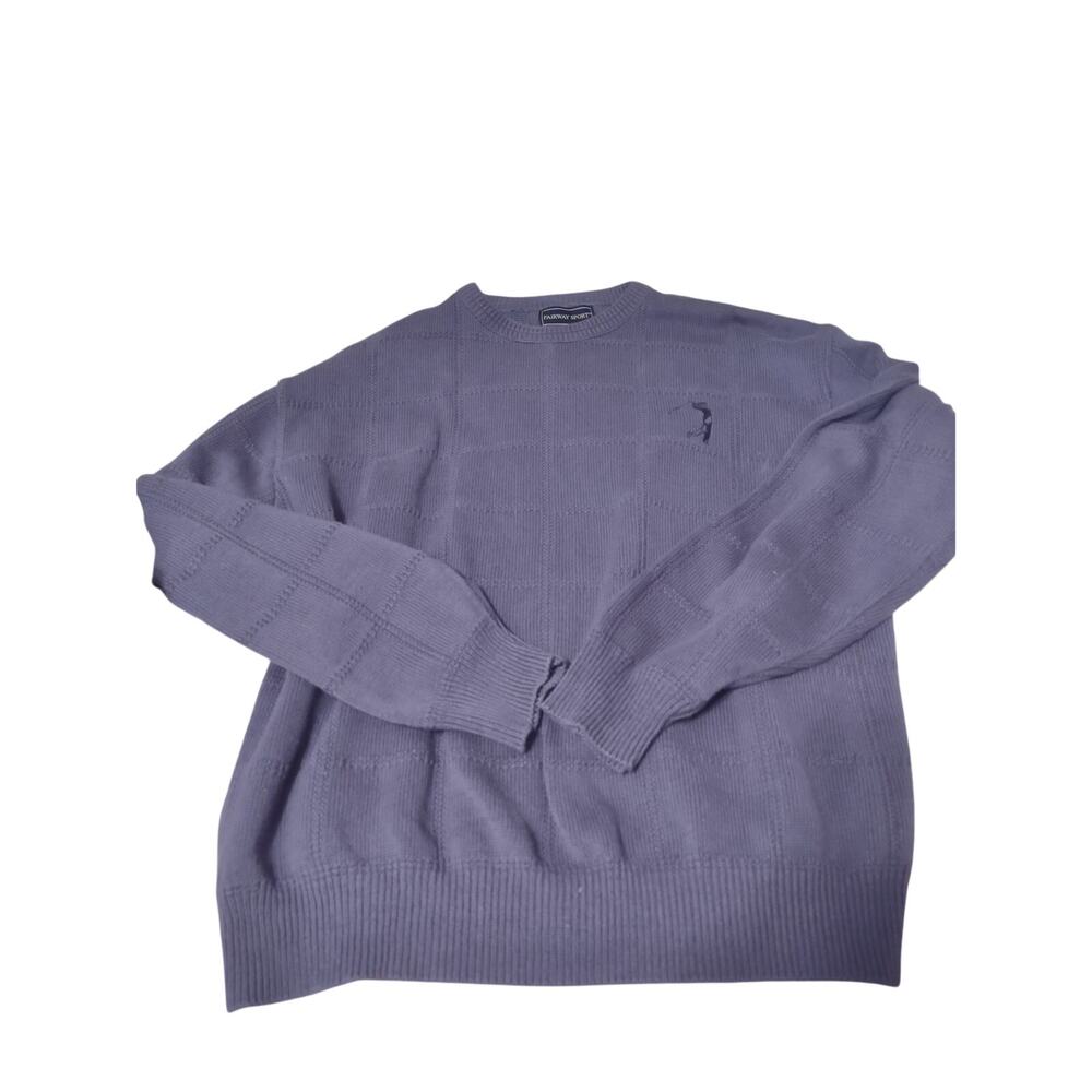 Men's Fairway Sport Crewneck Sweater Large Purple Golf Logo‎ Classic Outdoors